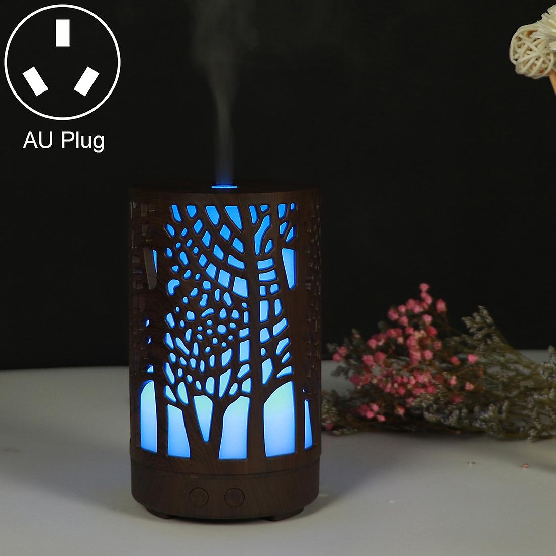 200ml Hollow-out Forest Pattern Wooden Essential Oil Aromatherapy Machine Ultrasonic Humidifier AU Plug