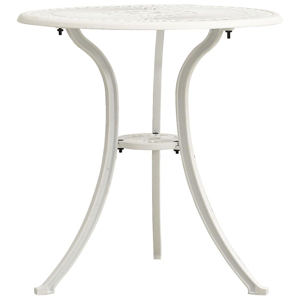 Garden Table White 62x62x65 cm Cast Aluminum