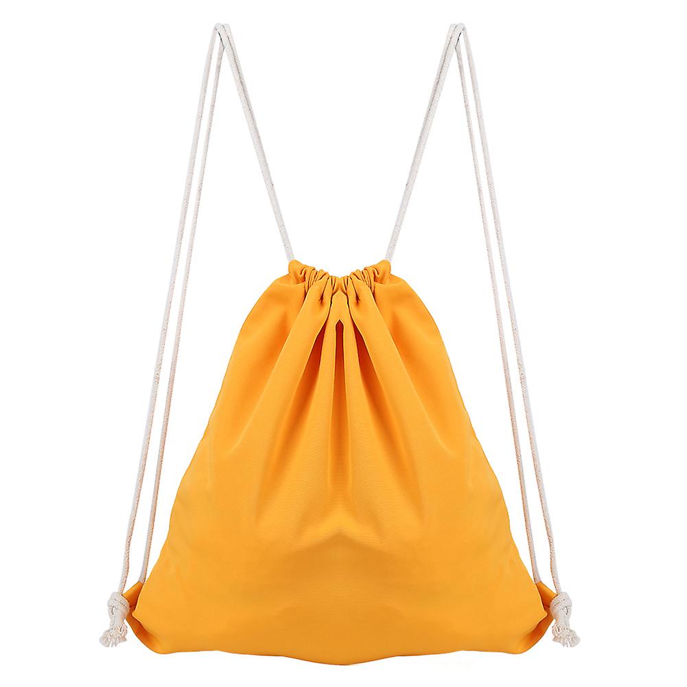 Drawstring Backpack Foldable String Storage Bag Pouch for Travel Outdoor Students UseOrange