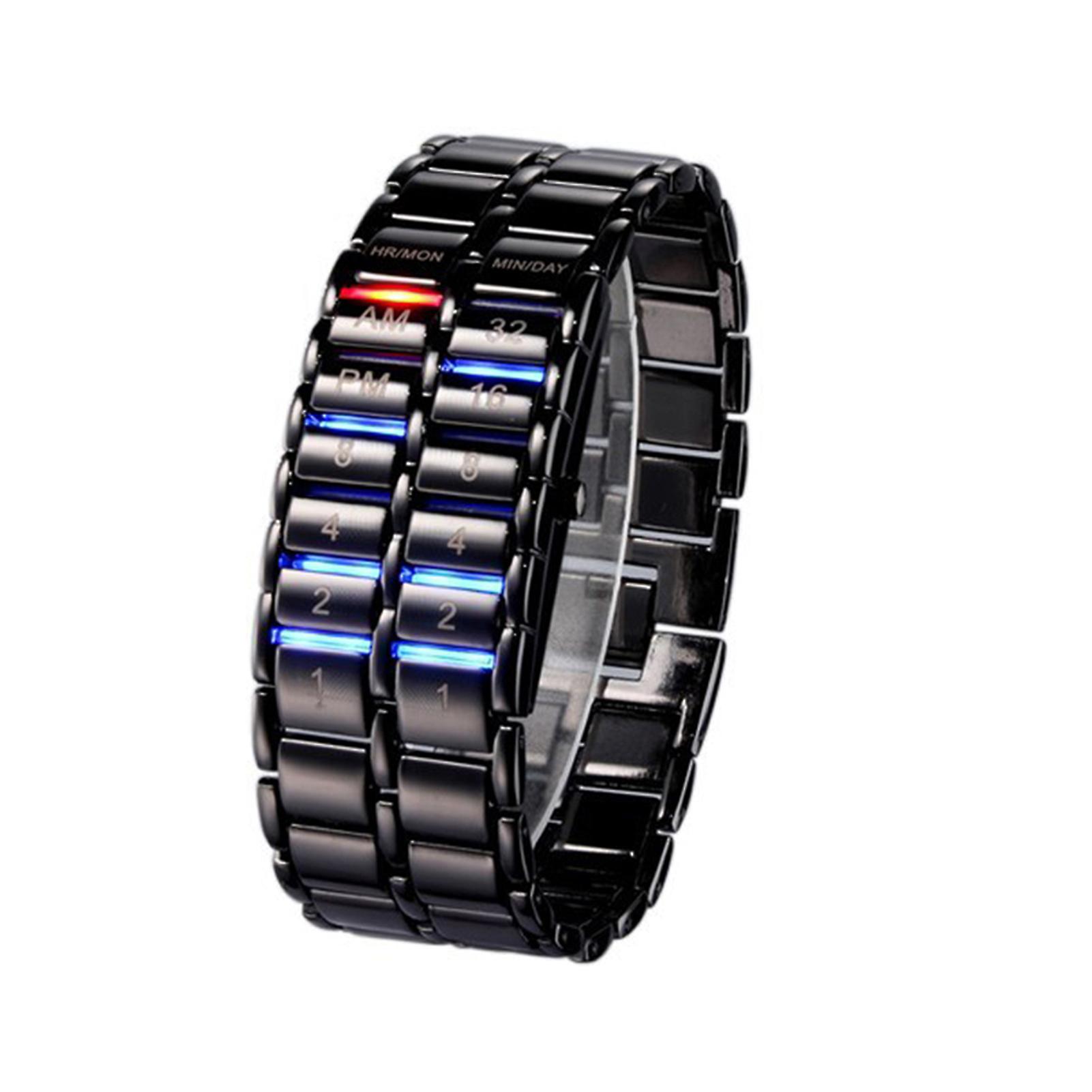Men's Binary LED Digital Quartz Wrist Watch Father's Day Fashion Creative Gift