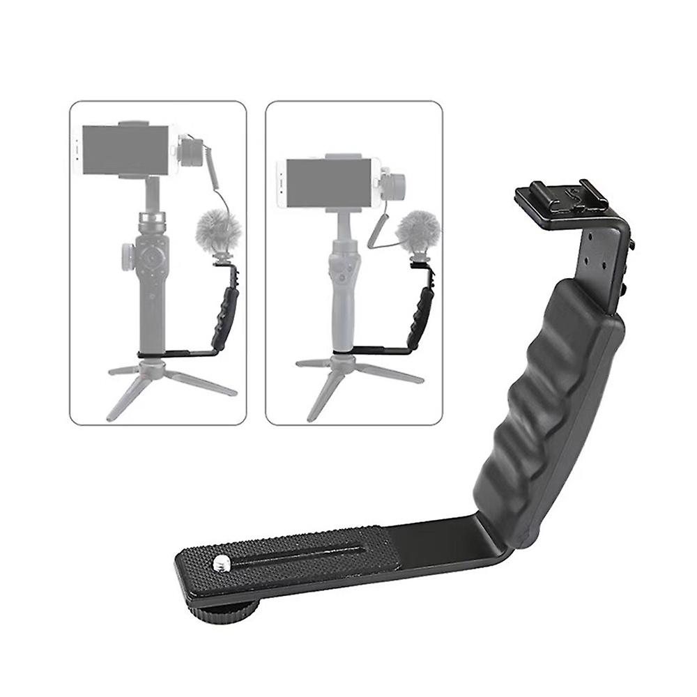 Handheld L-shaped Gimbal Expansion Bracket Holder with 2 Hot Shoe Mounts Accessory Replacement for D