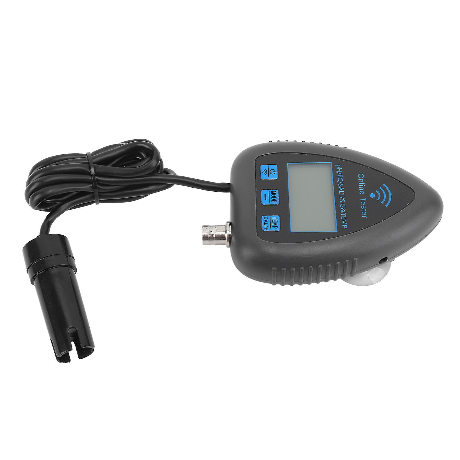PH Temperature Water Quality Meter Mini Continuous 5 in 1 PH EC SALT SG TEMP Monitor Wireless WiFi Online Water Quality Monitor for Tuya AU Plug 230V