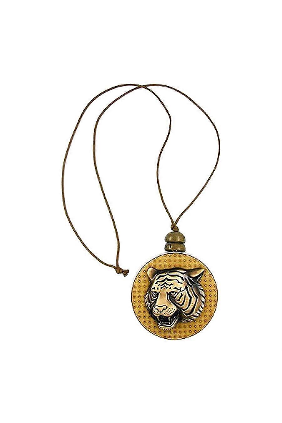 Necklace Disk With Tigerhead Brown - Gl00557
