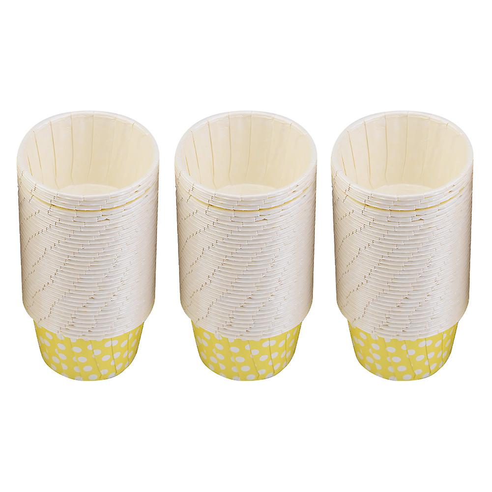100PCS Mini Cupcake Liners 44x58x35mm Yellow Paper Baking Cups