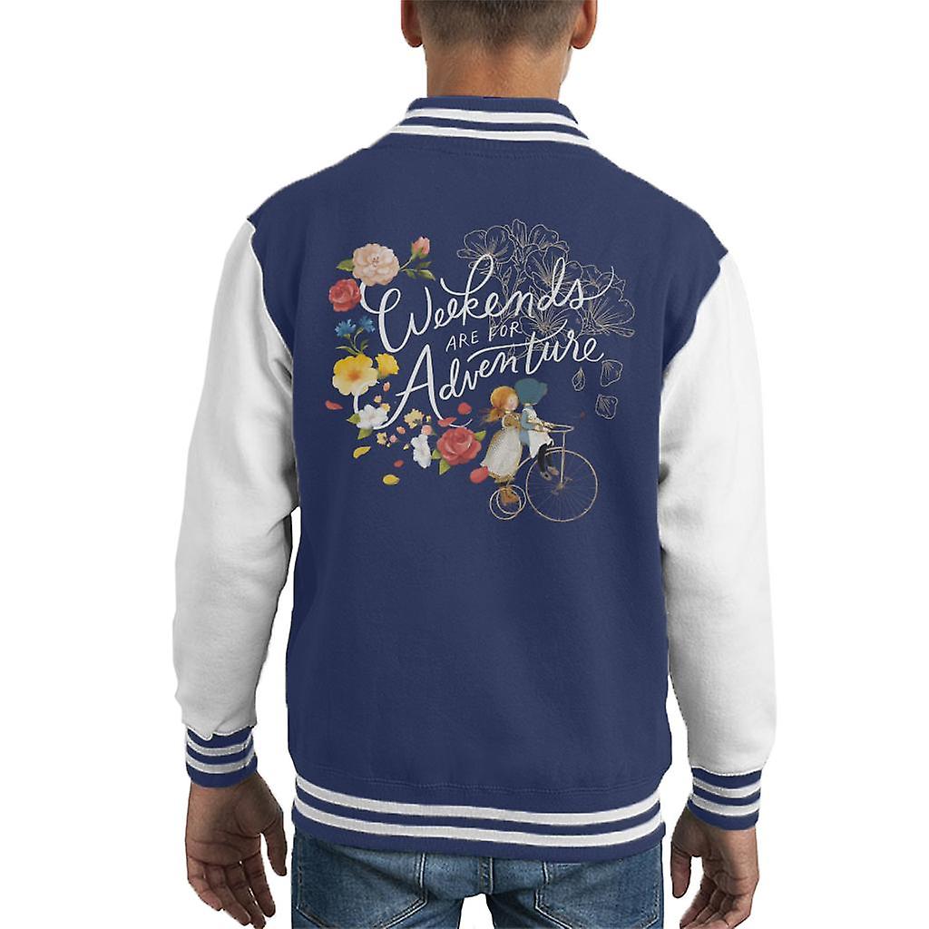 Holly Hobbie Weekend Adventure Light Text Kid's Varsity Jacket