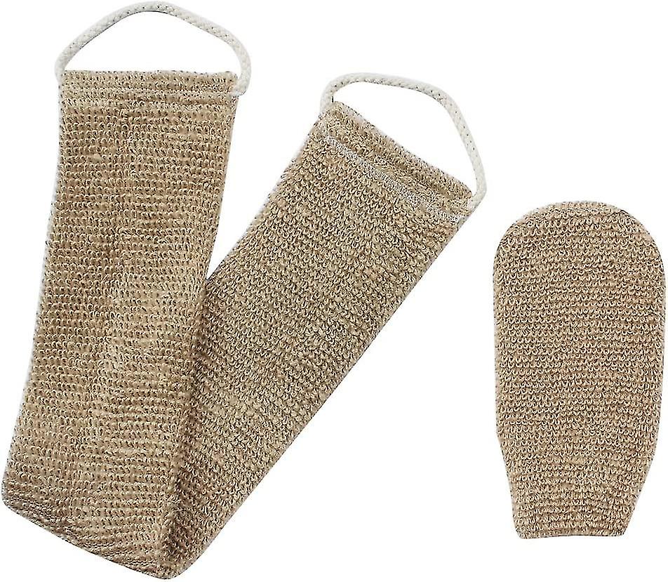 Hemp Back Scrubber, 100% Natural Exfoliating Back Strap With  Mitt, Exfoliating Gift