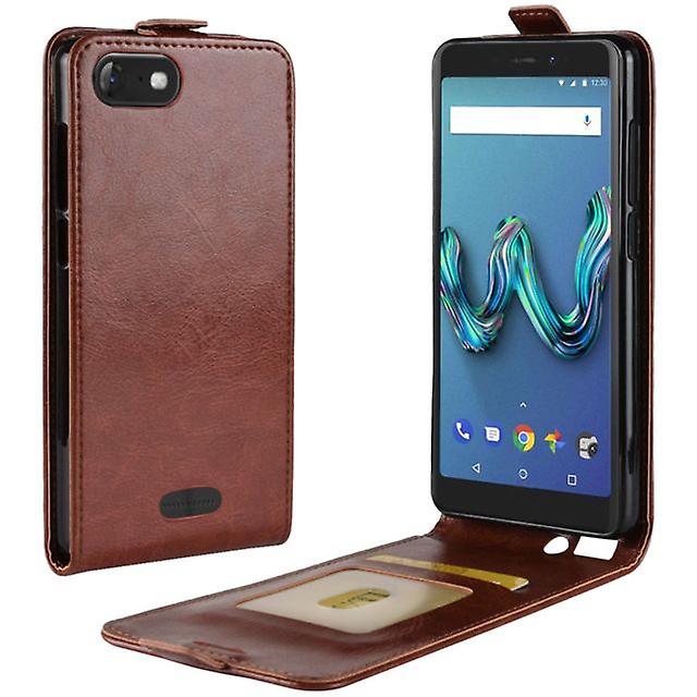 Multifunctional wallet PU shell case for Wiko Tommy 3 Brown