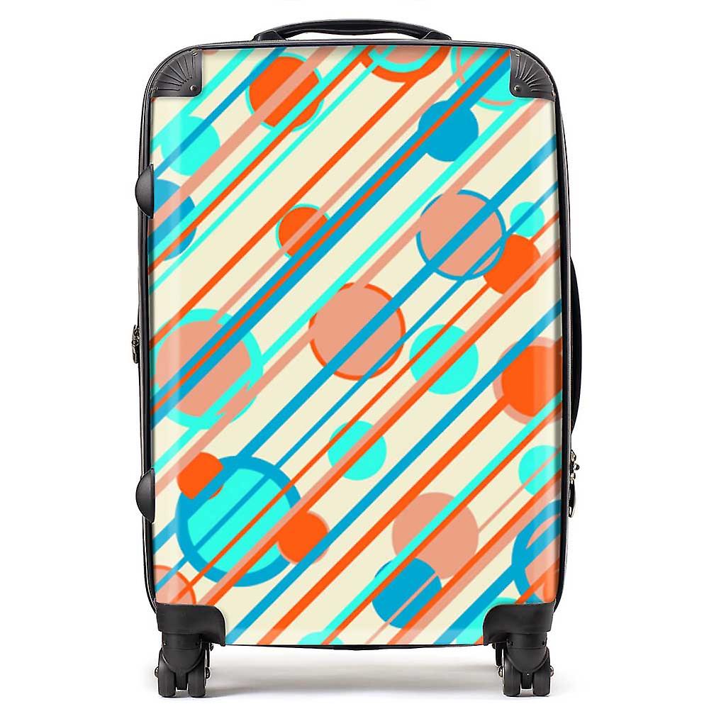 Retro Stripes And Circles Suitcase