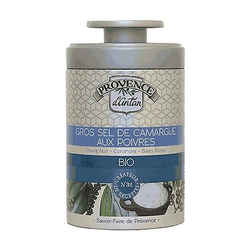 Coarse Camargue Salt with Organic Peppers in a Metal Box 90 g