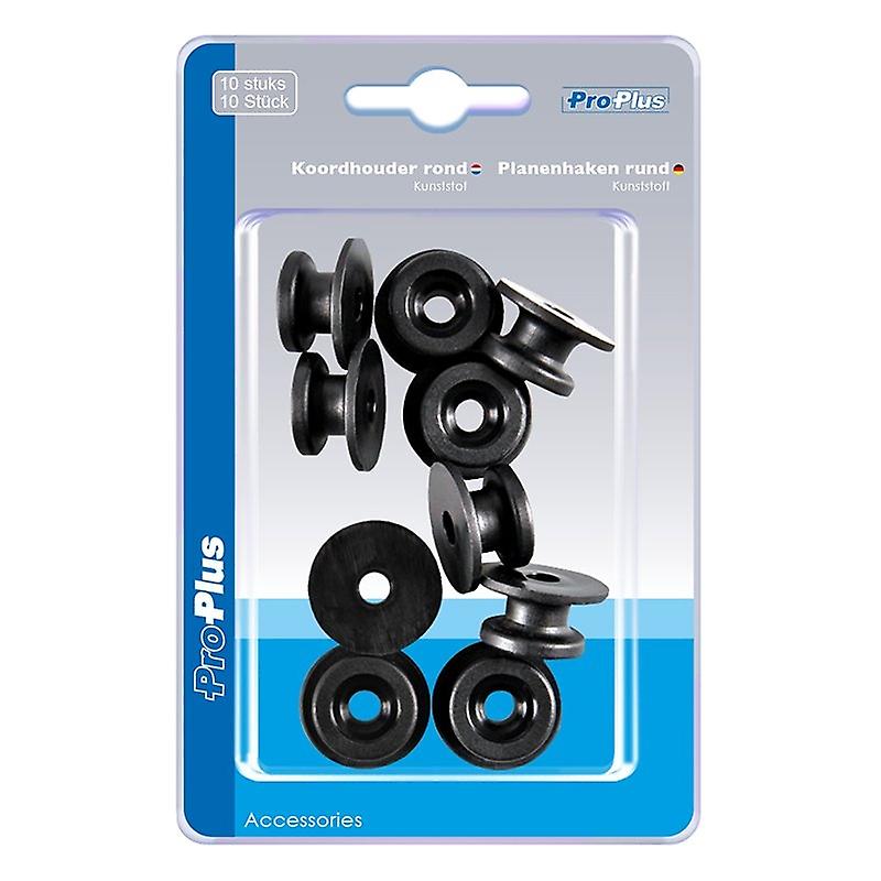 Tarpaulin lacing button round plastic 10 pieces in blister