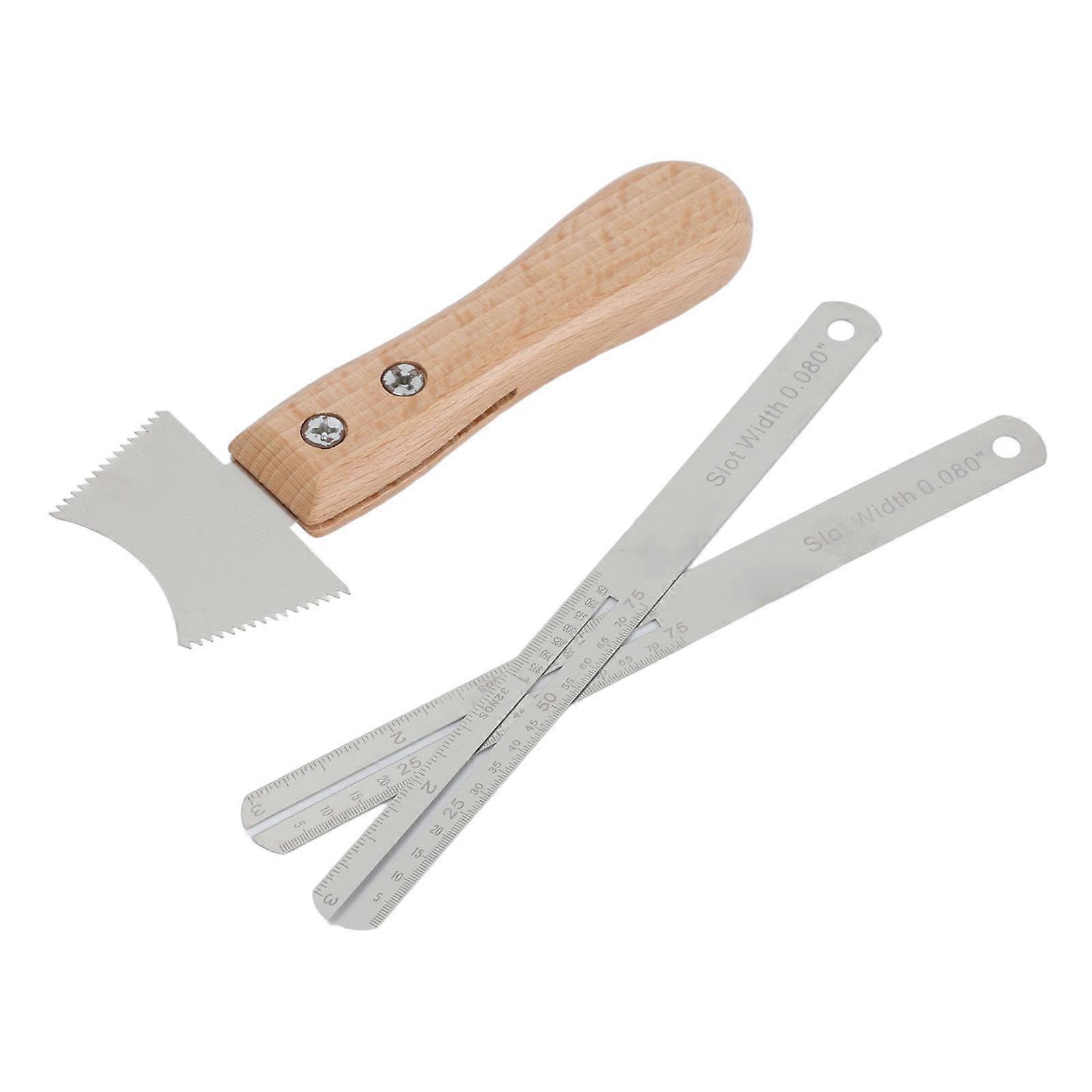 Guitar Fretboard Groove Replace Tool Metal Wood Handle Sawtooth Guitar Luthier Tool Kit 