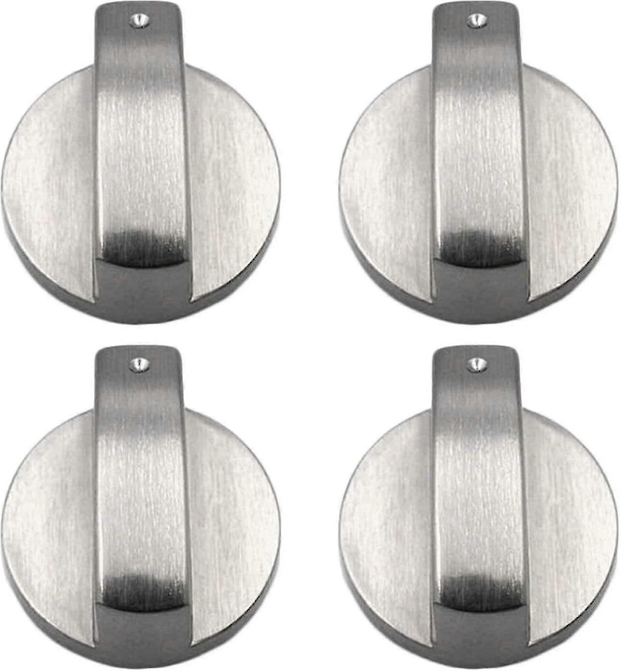 Gas Stove Knobs, 4 Pieces, Metal, 6mm, Silver-colored, Adjustment Knobs