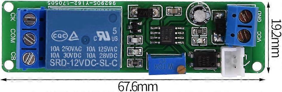 DC 12V Timer Switch Module, High Accuracy Adjustable Timer Relay Module, Time Range 1~10sec