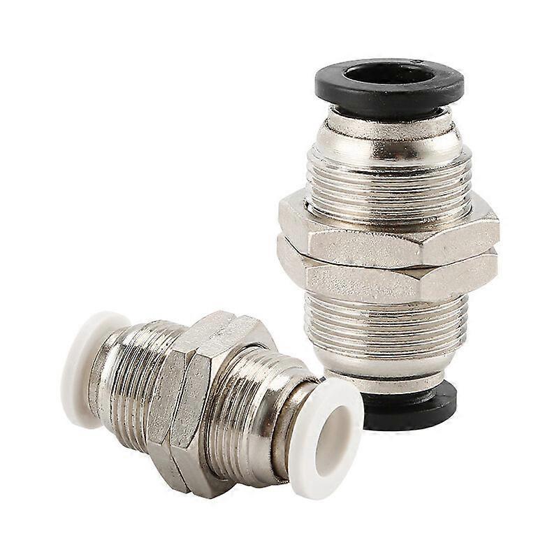 4pcs Pneumatic Connectors, Pneumatic Bulkhead Fitting, Pneumatic Quick Connector Connectable Hose Diameter, Can Be Used to Fix and Connect the Trachea