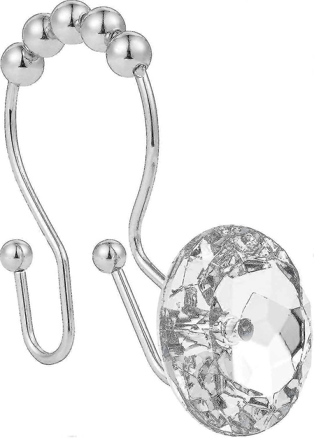 GYFDYM Stainless Steel Rust Resistant Double Hooks, 12-pack-crystal White