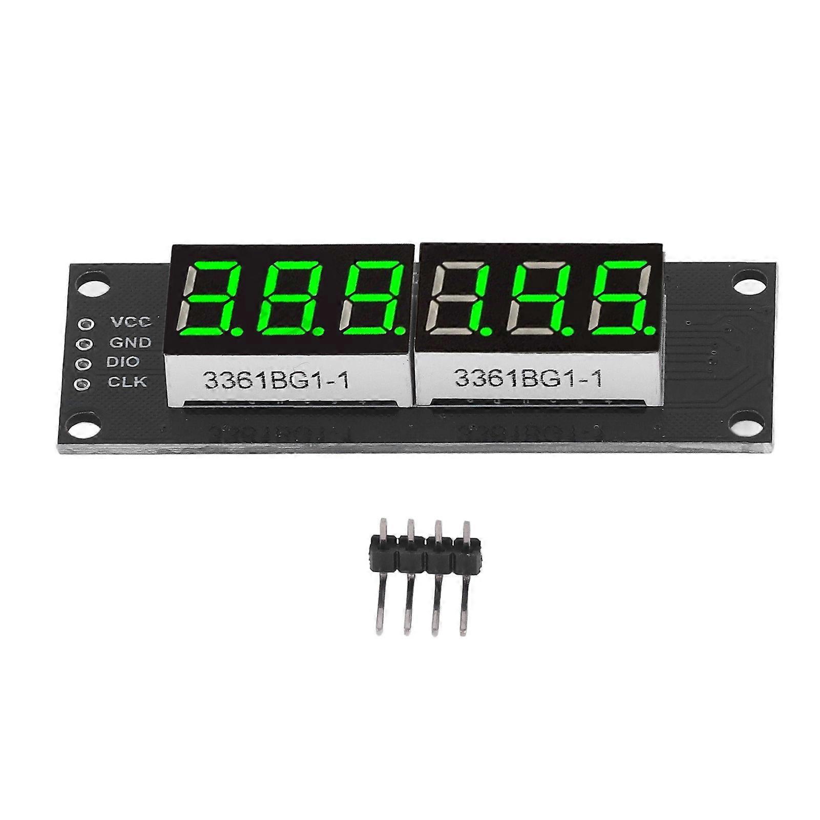 أنبوب العرض الرقمي LED 0.36 بوصة 6 بت 7 قطعة TM1637 وحدة عرض ساعة LED مع ضوء أخضر 5 فولت
