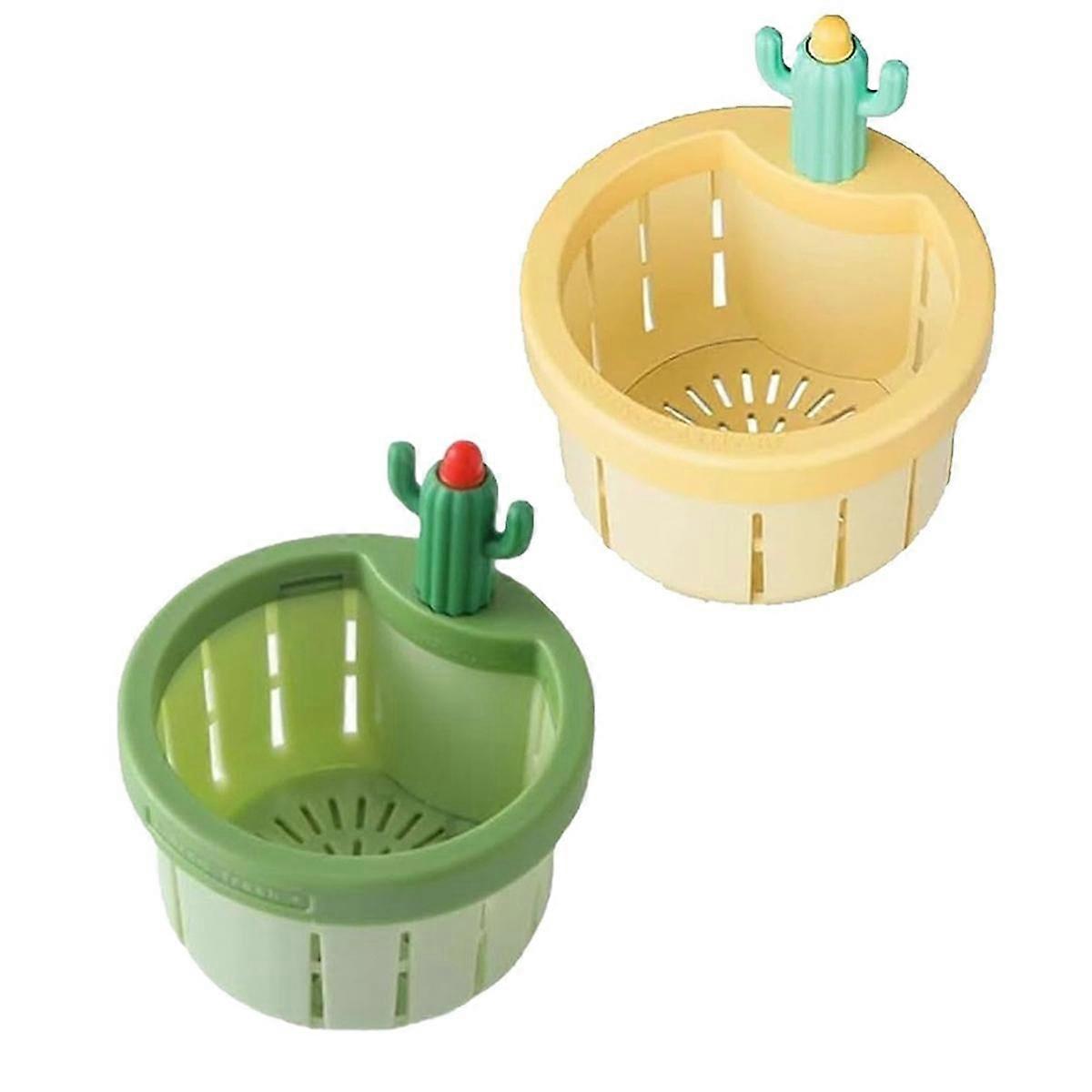 Cactus Kitchen Sink Drain Strainer, Press Automatic Dumping Basket, Cactus Sink Draining, Kitchen Waste Collector Filter
