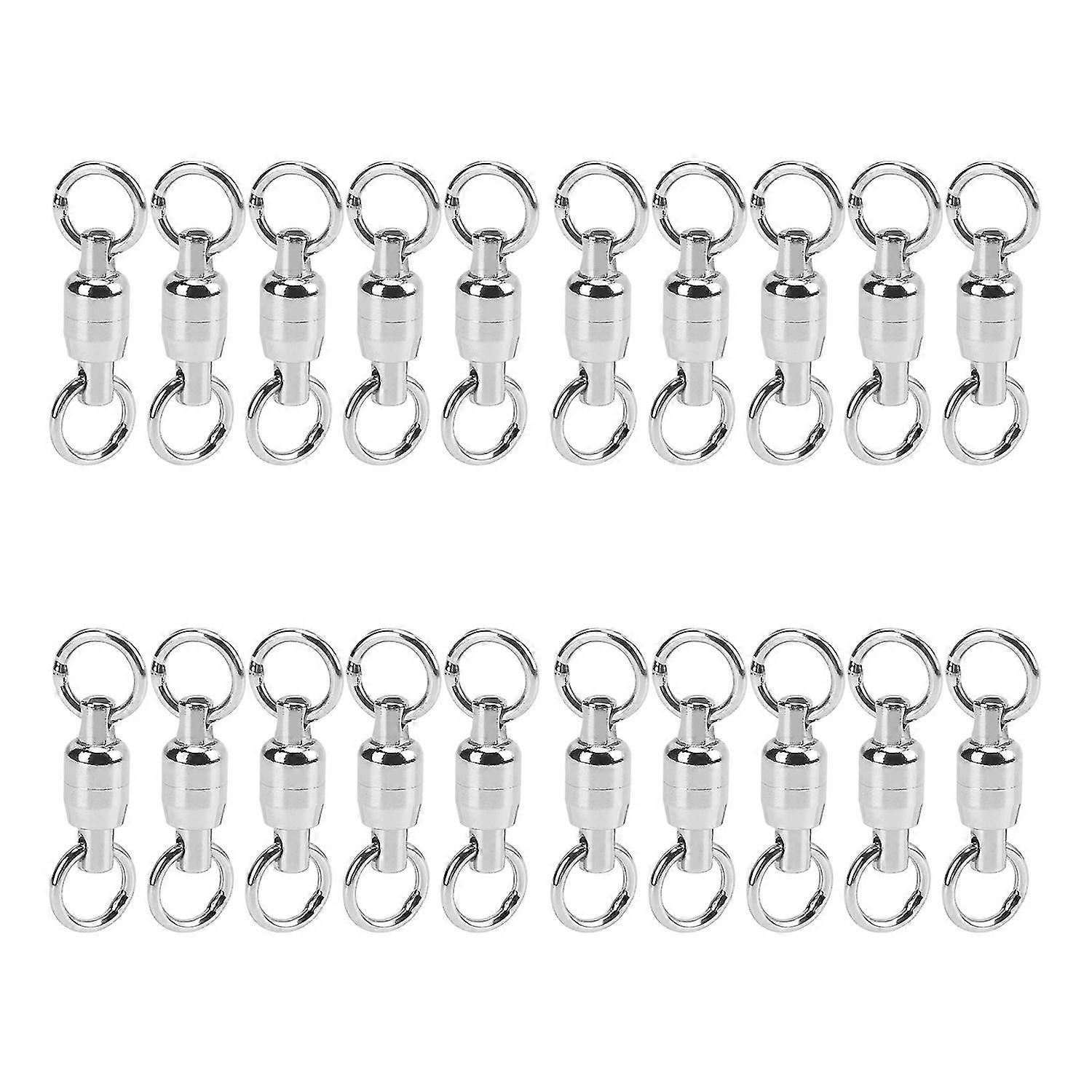 20 Pcs Pêche Rolling Swivel Connector, roulement en acier inoxydable n ° 5