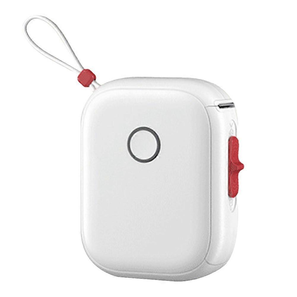 Portable Thermal Printer Mini Printer with Stickers Printer for Storage Office Home White