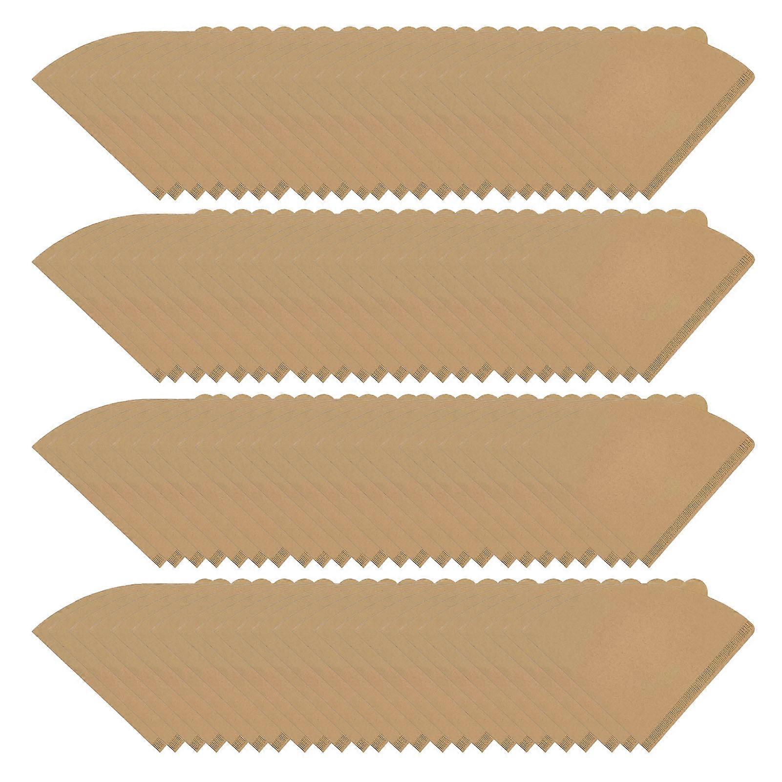 100 Pieces Filter Cone Coffee Filters 2 to 4 Cup Natural Disposable Coffee Filter Paper for Home Cafe
