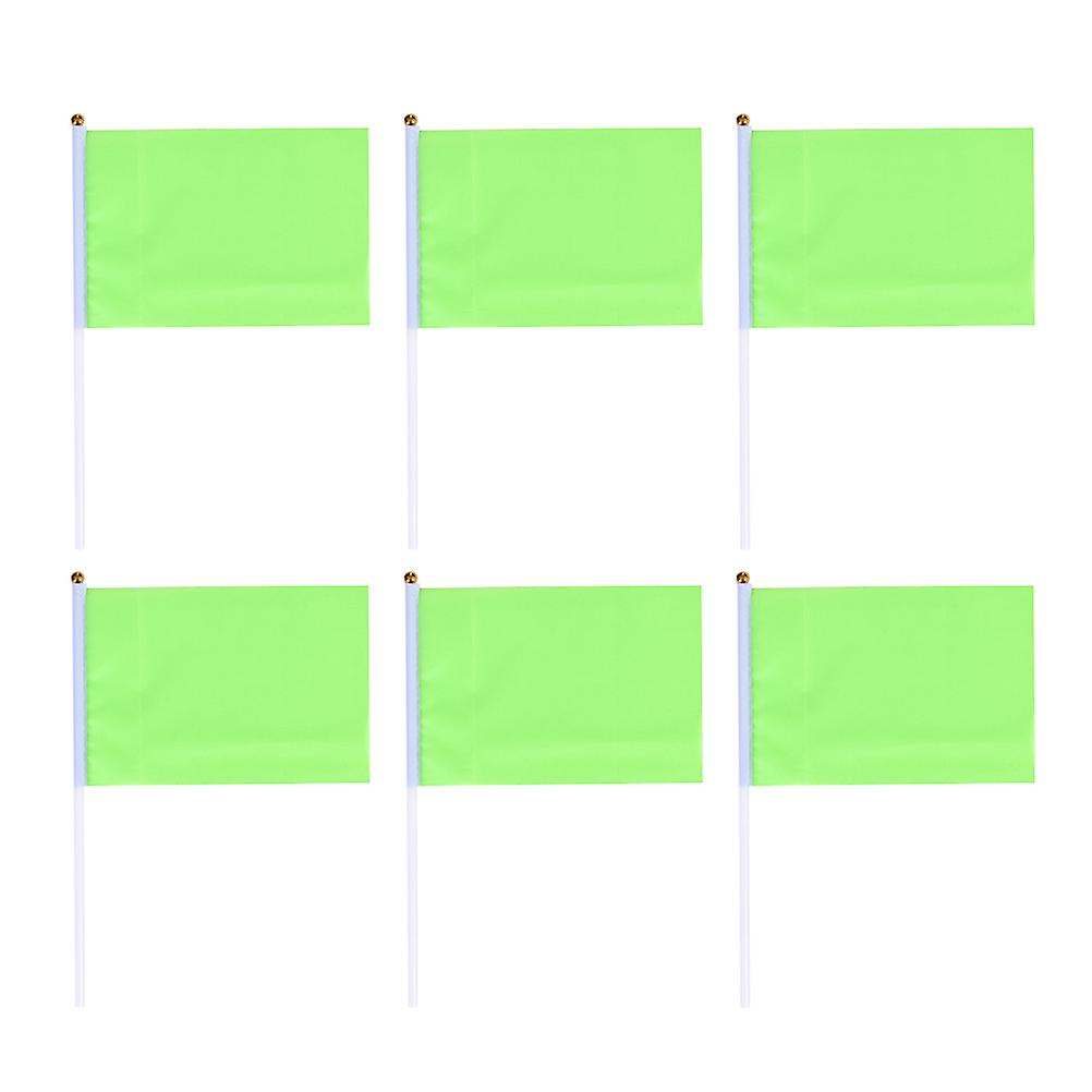 50pcs Handheld Square Flags Solid Color Mini Flag Party Supplies Party Celebration Flags (Green)