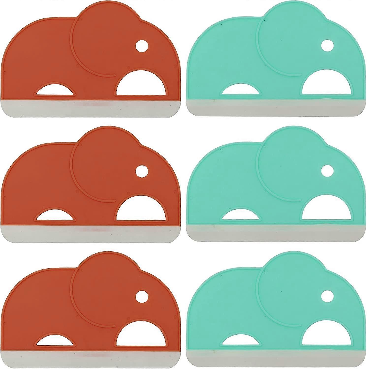 מגב מקלחת לחיצת חלון רך גומי ללא קידוח עם ווי הדבקה - כלי ניקוי (חבילה של 6)