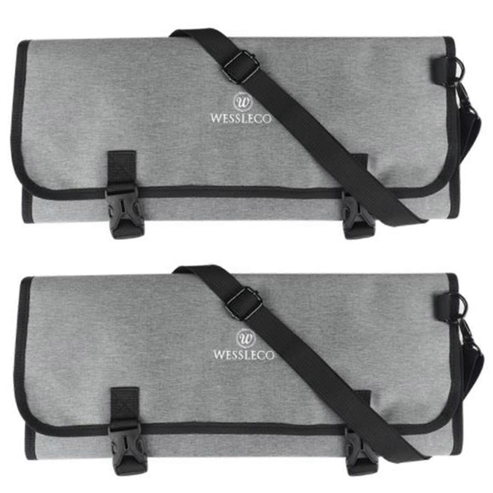 2x Chef Knife Bag Roll Bag Carry Case Bag Kitchen Cooking Portable Durable Storage Pockets