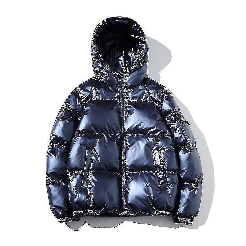 Dunjacka Full Zip Tjock Huva Bomull Vintervarm jacka för män