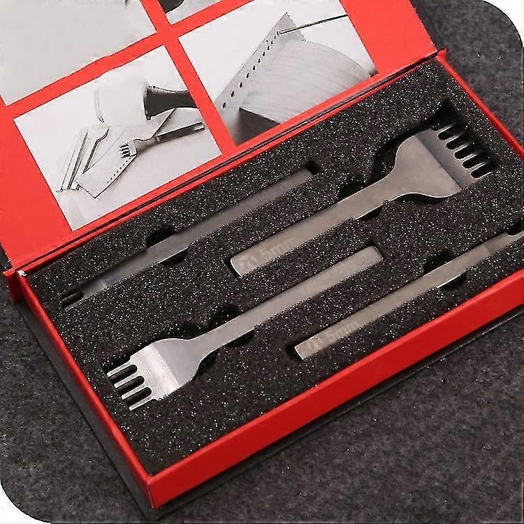 4pcs/set Leather Craft Hand Tool Kit for Hand Stitching Stamping Saddle Making (5mm)