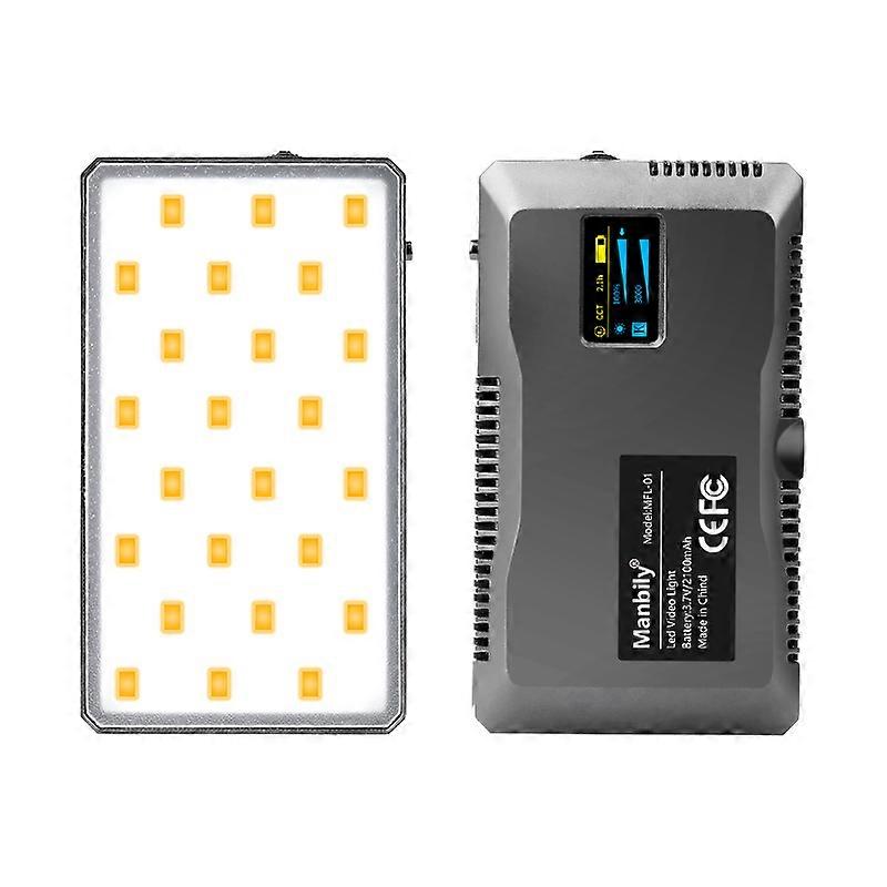 Manbily Camera LED Panel Light Video Light Light Full Color Rechargeable 2100mAh Dimmable 3000K-6500K Photo Studio Lamp