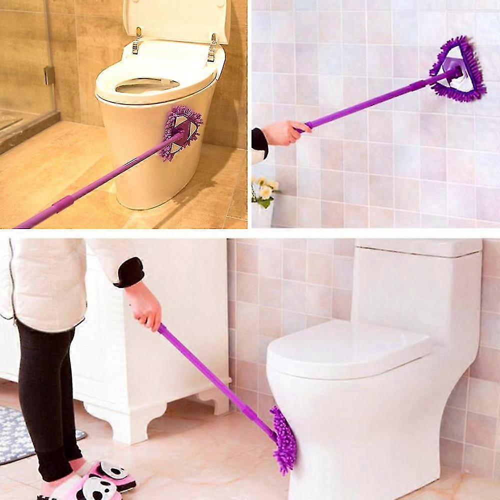 1Set Wall Cleaning Mop Adjustable Triangle Cleaning Mop , 180 Degree Rotatable Ceiling Dust Cleaner with Retractable Telescopic Handle for Ba