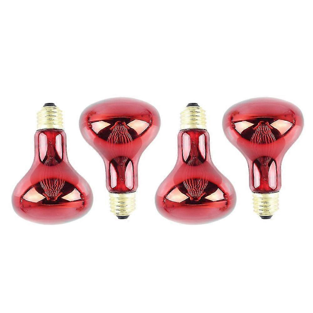 100w 4pack Infrared Heat Lamp Bulb Red Light Heat Bulbs For Pet Lizards Bearded Dragons Chameleons