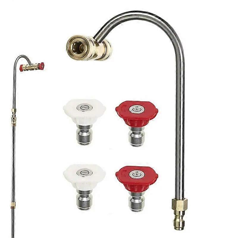Gutter Cleaner Tools Pressure Washer Gutter Cleaning Tool 4 Nozzle Tips And 1 Quick Connector For Cleaning Gutter Drains