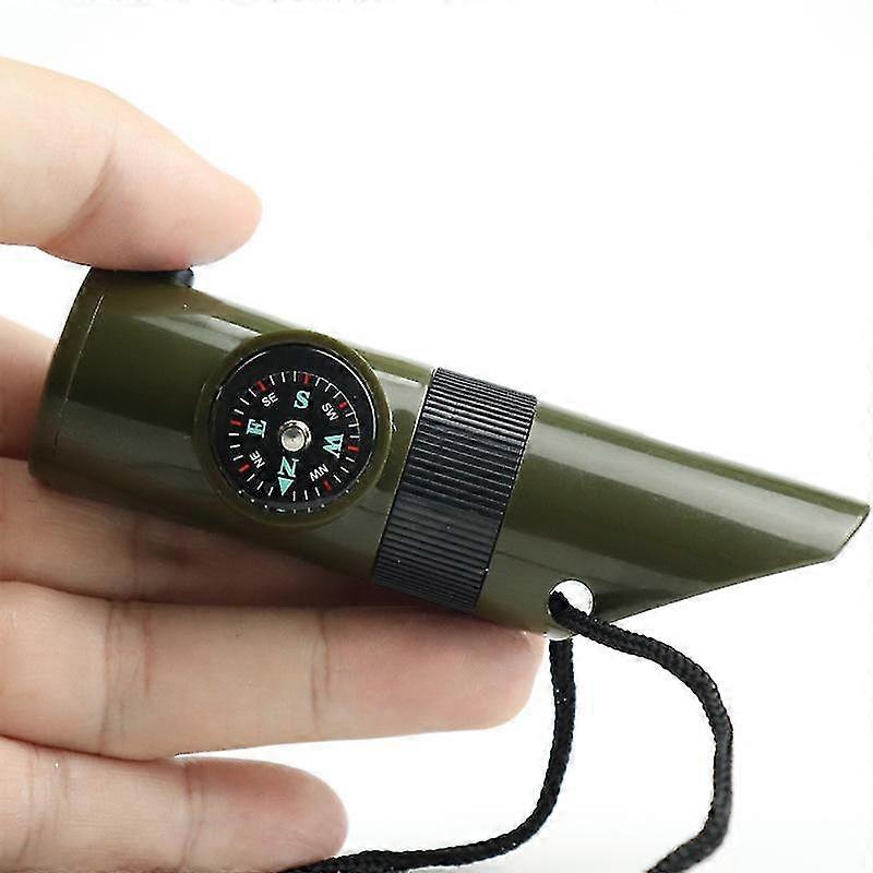 Whistle With Led Light Thermometer Compass Outdoor Camping Multifunctional Whistle