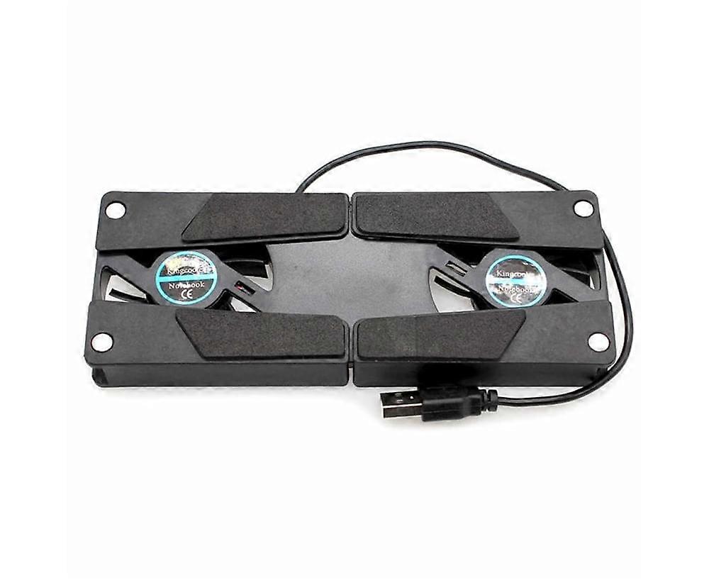 USB Foldable Folding Dual Fan Pad Cooling Cooler Cool Pad for Laptop Notebook - Black