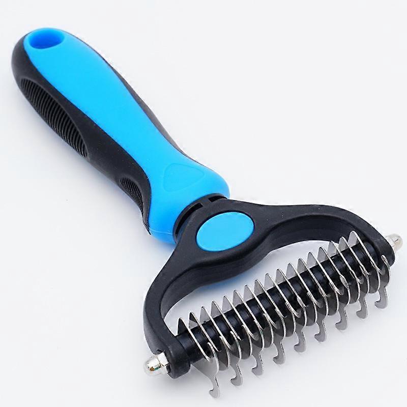 Deshedding Brush For Dog and Cat Pet Grooming Rake Dematting Comb Double Sided