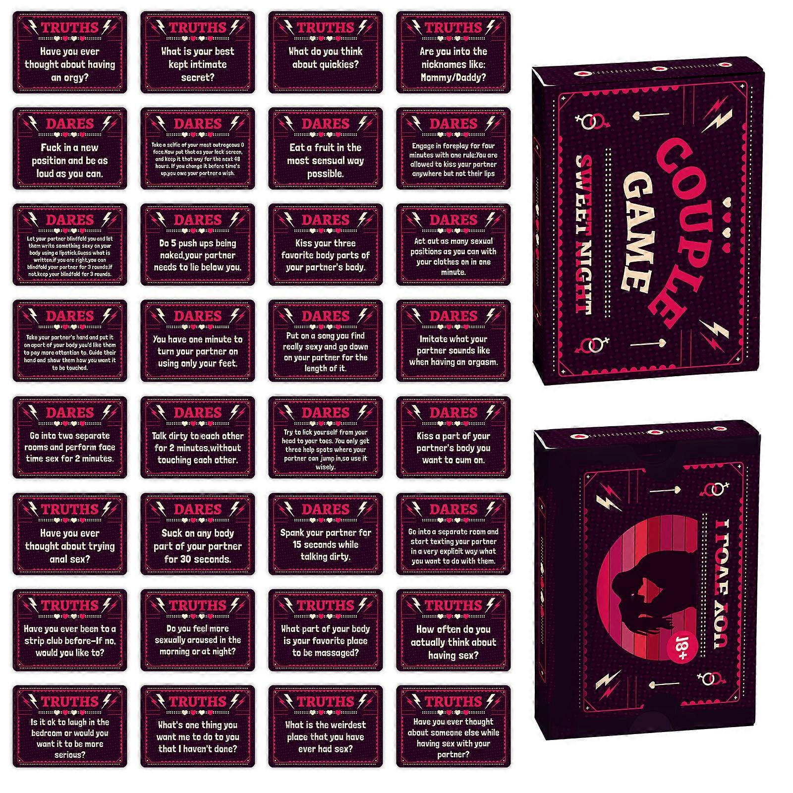 50 pcs Romantic Night Cards For Couples Ambiguous Limit Pull Game Props Card