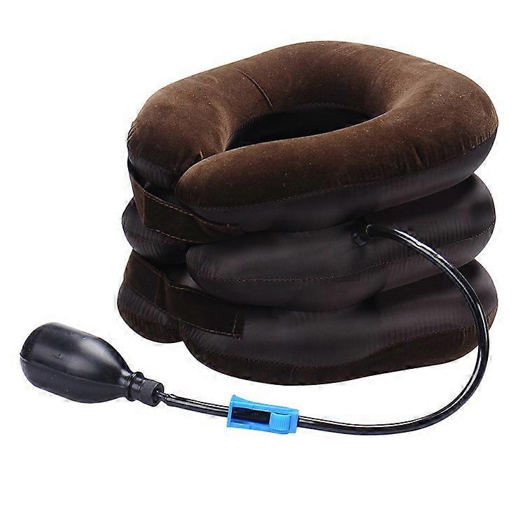 Inflatable Pillow for Neck Massage Brown