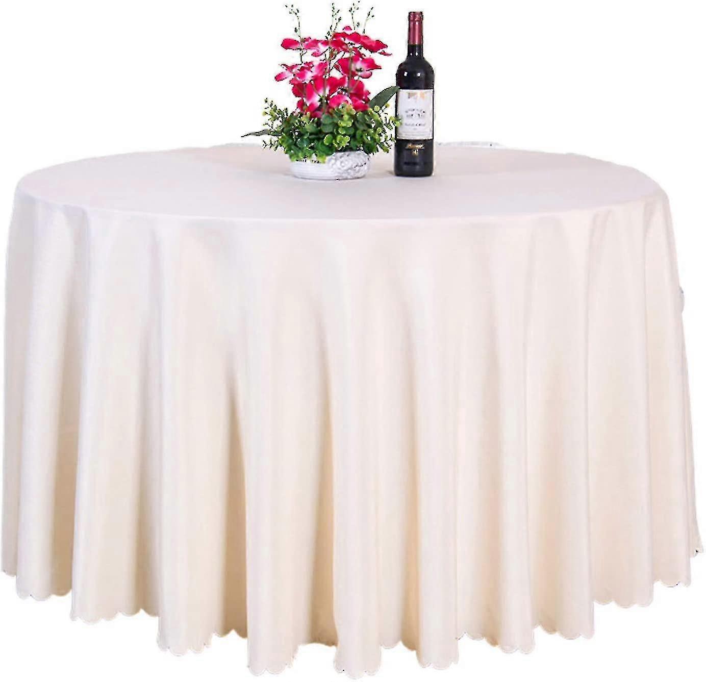 Round Solid Color Polyester Tablecloth Household Tablecloth (royal Blue)