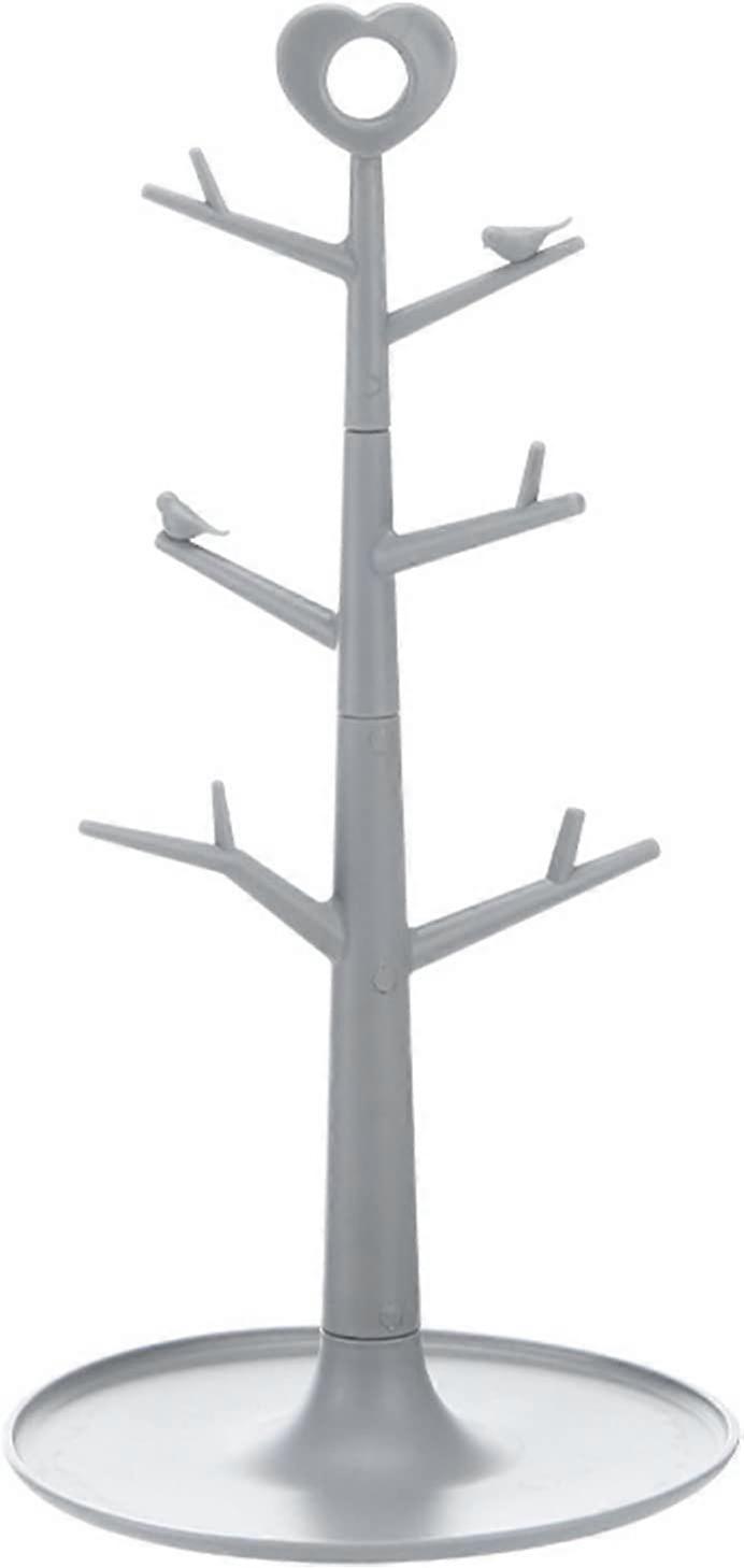 36cm Mug Rack, 6 Countertop Hooks, Coffee Cup Rack, Gray