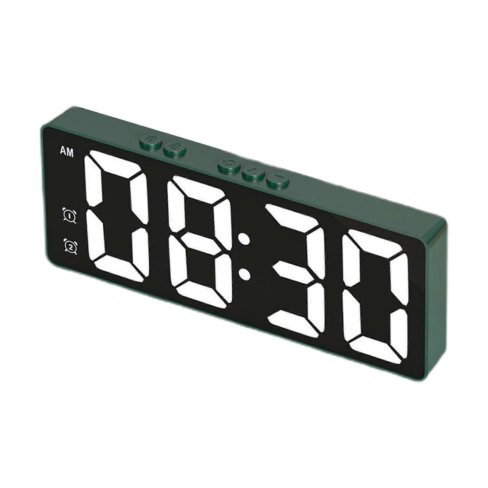 Digital Alarm Clock Leigible Large Screen Voice Control Date Temperature Display No Noise Low Energy Consuption Sleepy Mode Bedroom Dorm Student Alarm