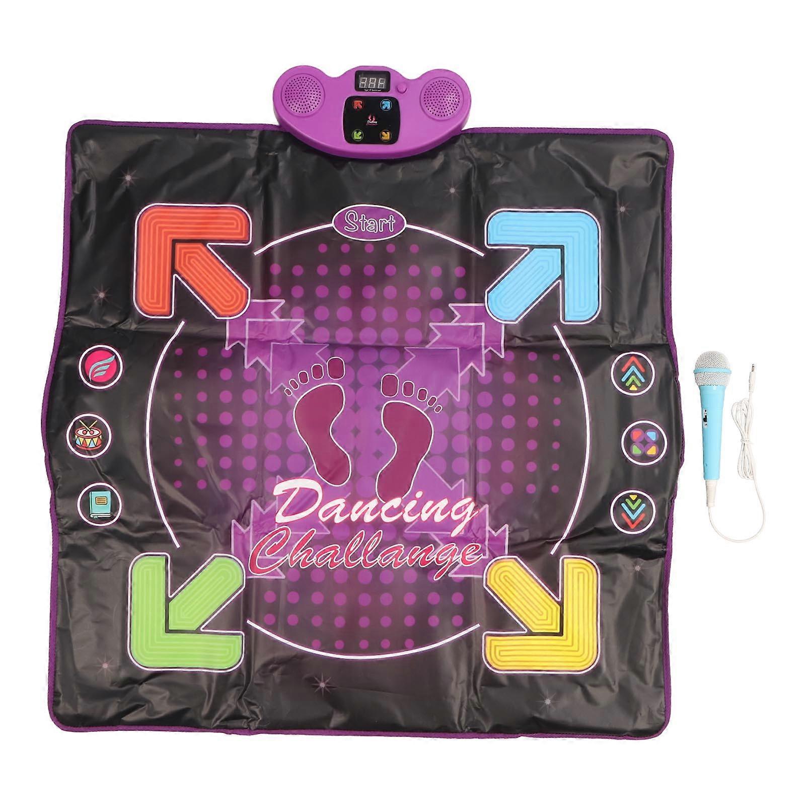 Dance Mat Wireless Bluetooth AUX Built in Music 4 Gaming Modes Electronic Dance Pad Game Toys with Mic for 3 Years Old and Above YEMMA