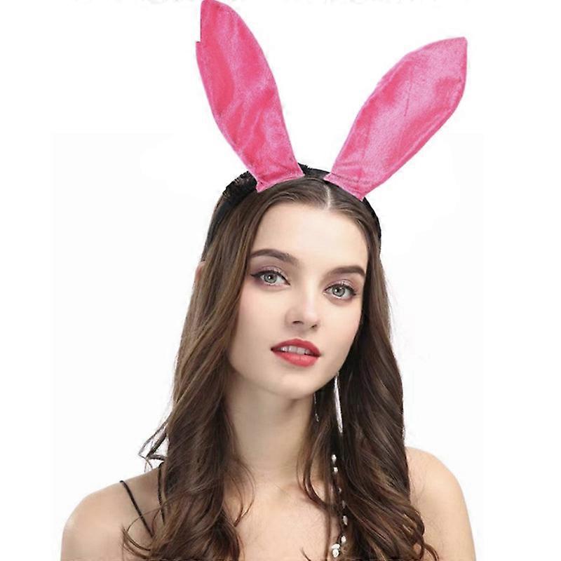 MIMIGO Plush Bunny Ears, Halloween Bunny Ear Headband Spring Bunny Ear, for Easter Halloween Christmas Cosplay Party Favor