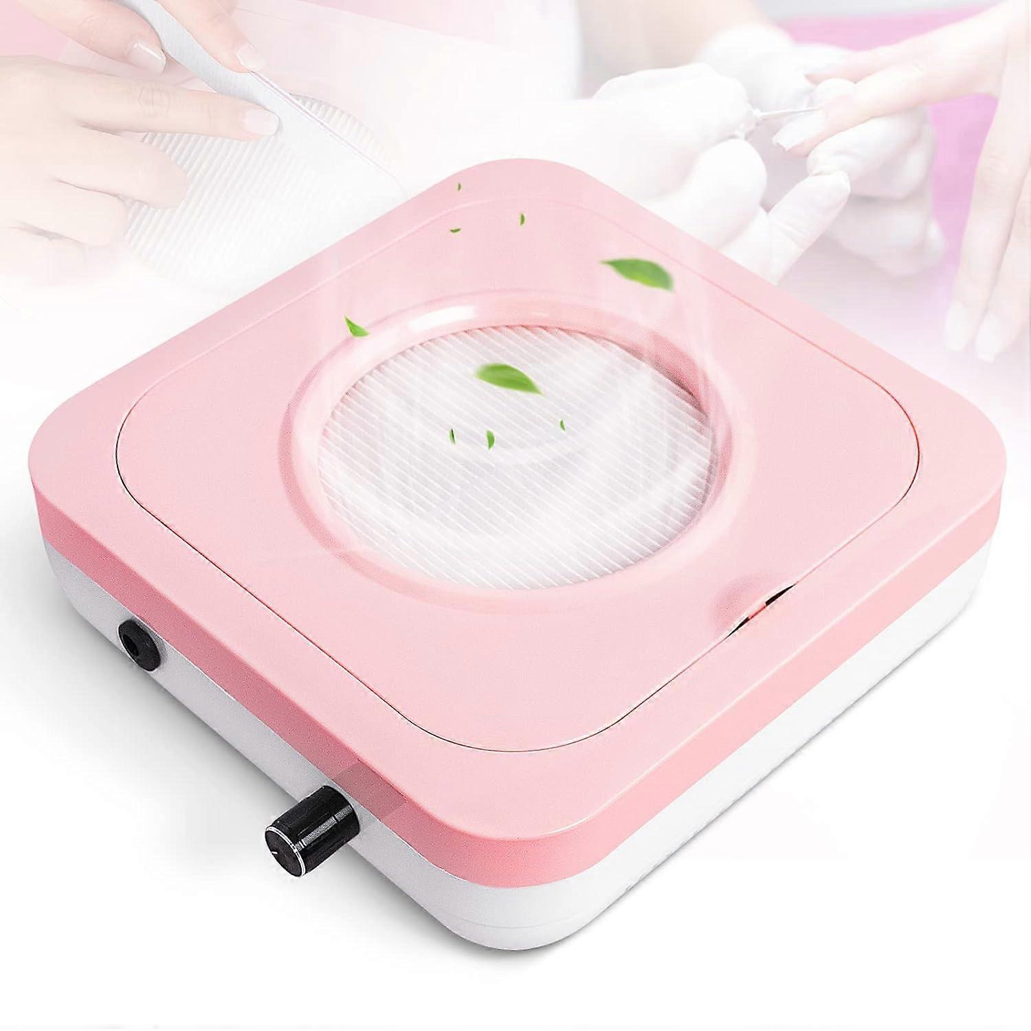 ネイルダストコレクター 80W 電動真空ネイルファン吸引機 ピンクネイル真空ダストコレクター サロンおよび家庭用マニキュア除去ダスト用