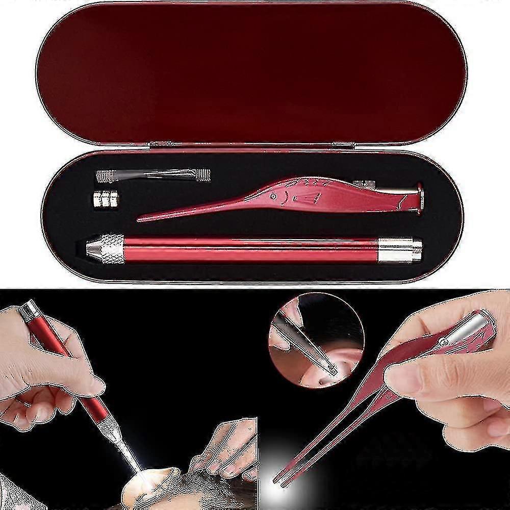 2 Pack Ear Wax Removal Tools With Light - Human Ear Picks Cleaning Kit