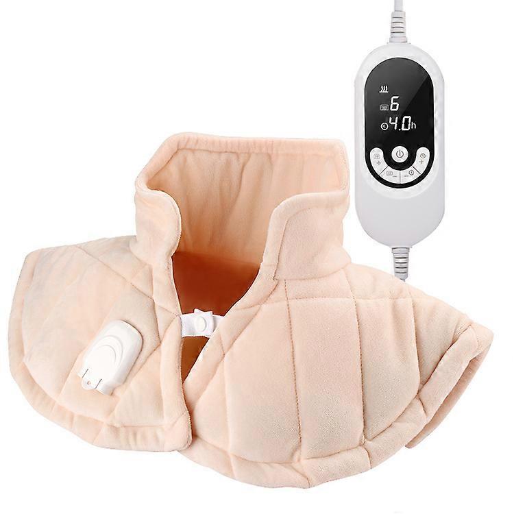 Electric Heating Pad for Neck & Shoulders Pain, Cramps, Arthritis Relief, Far Infrared Fast Heated Pad with Moist & Dry Heat Therapy, 6 Heat Settings