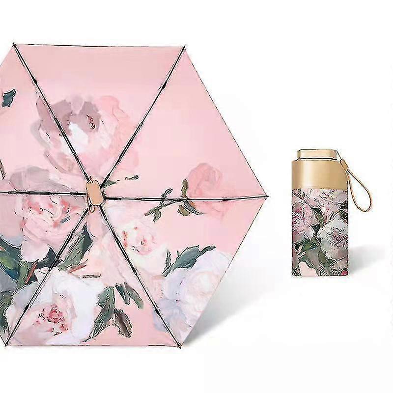 Portable Folding Umbrella Manual Anti-uv Windproof Lightweight Sun Rain For Girl