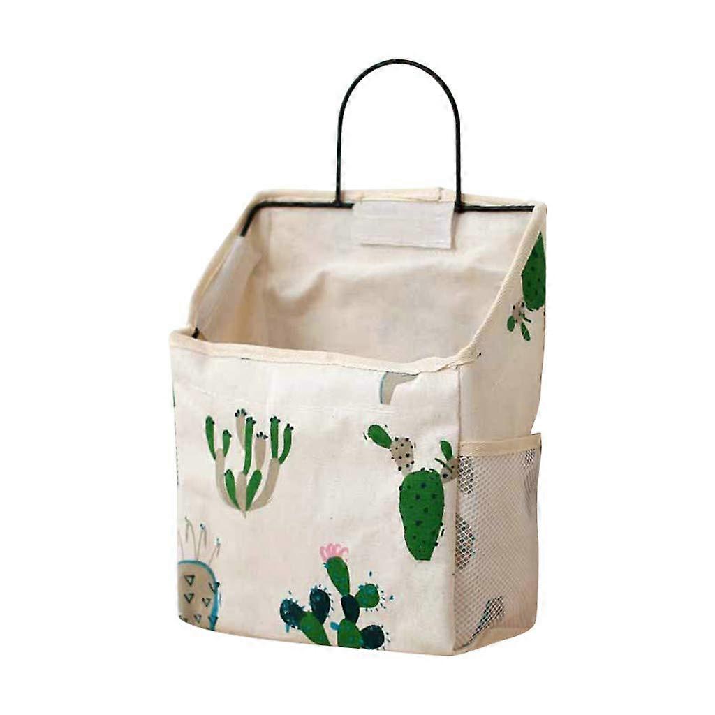 Sacs de rangement ménagers Linge de coton suspendu mural avec motif de cactus
