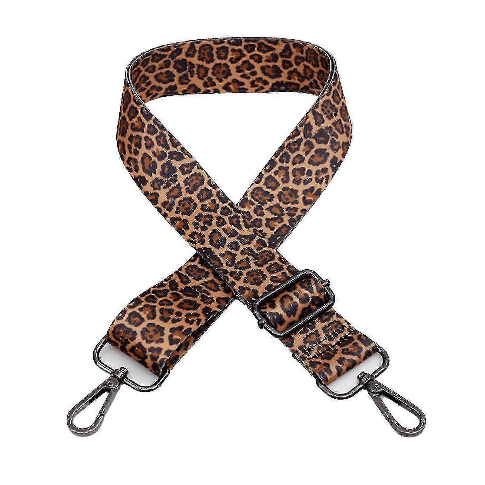 Bag Shoulder Strap Wide Adjustable Long Snap Hook Clip High Tensile Replacement Bag Accessories Leopard Print Women Crossbody Bag Handbag Belt For Dai