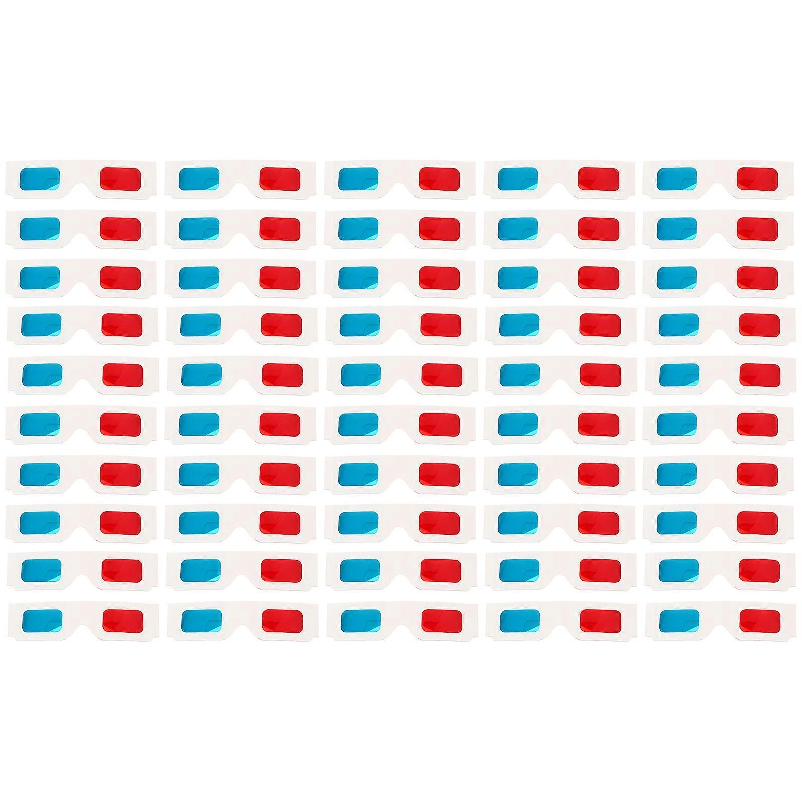 100kpl 3D-pahvilasit universaalit anaglyfilasit silmälasit elokuvavideolle